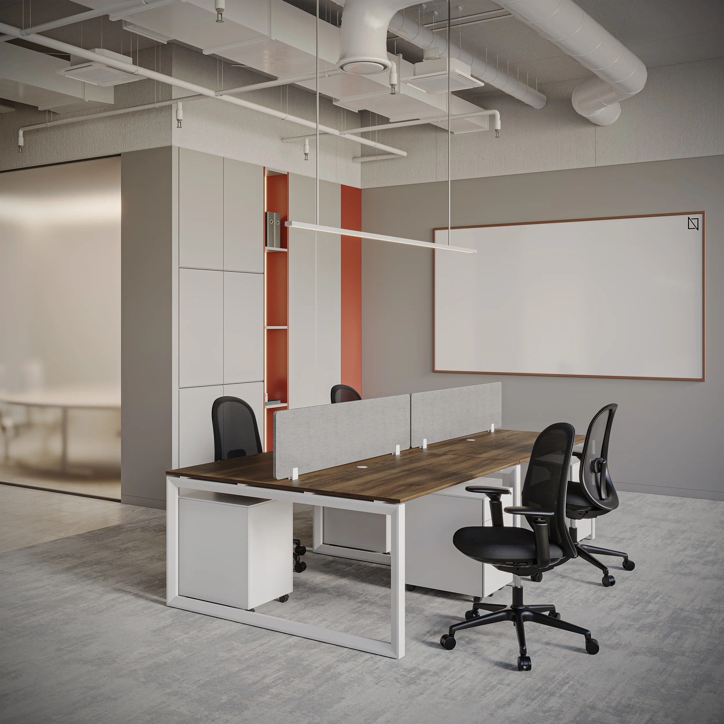 4-Person Face-to-Face Cluster Workstation - Series O - Image 23
