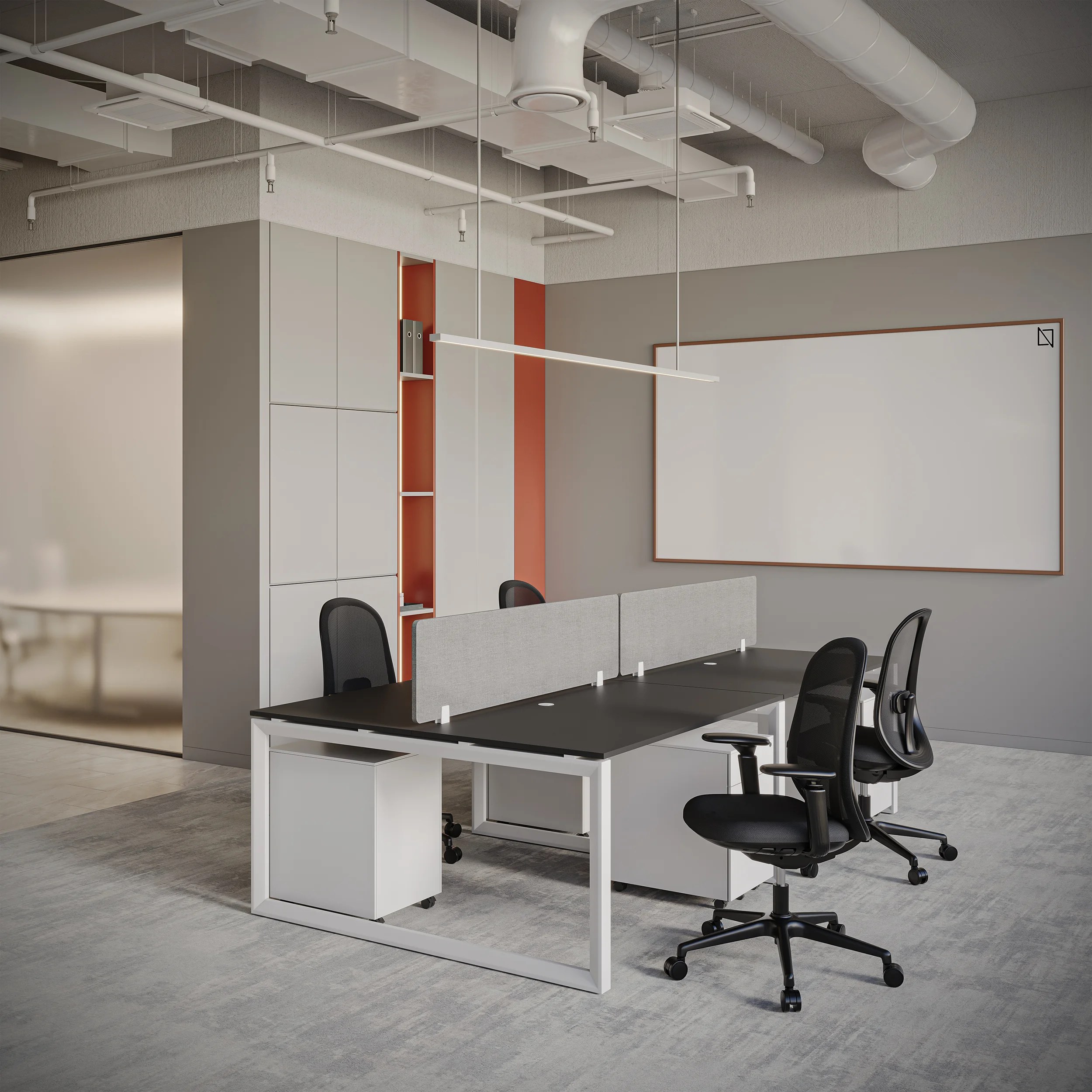 4-Person Face-to-Face Cluster Workstation - Series O - Image 25