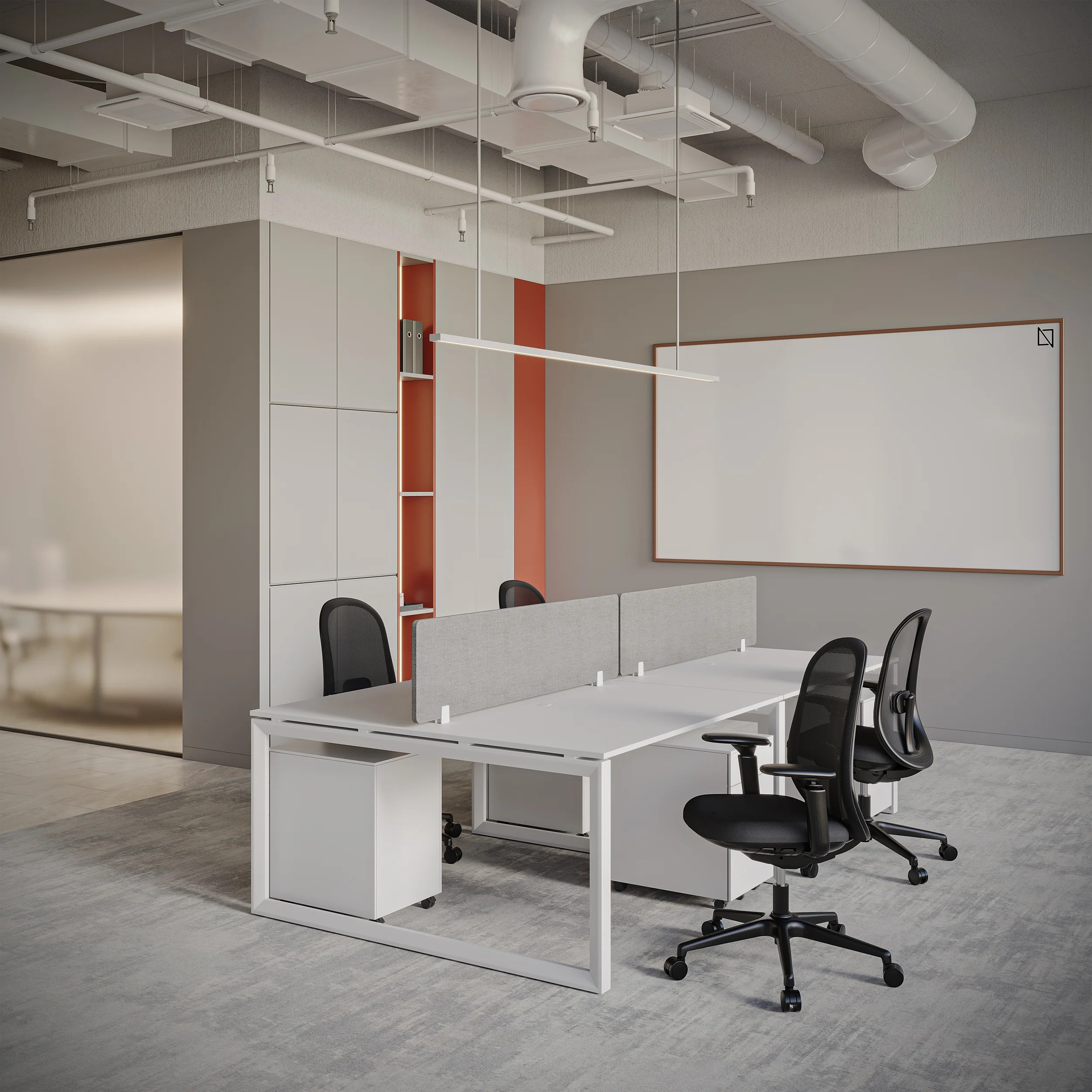 4-Person Face-to-Face Cluster Workstation - Series O - Image 26