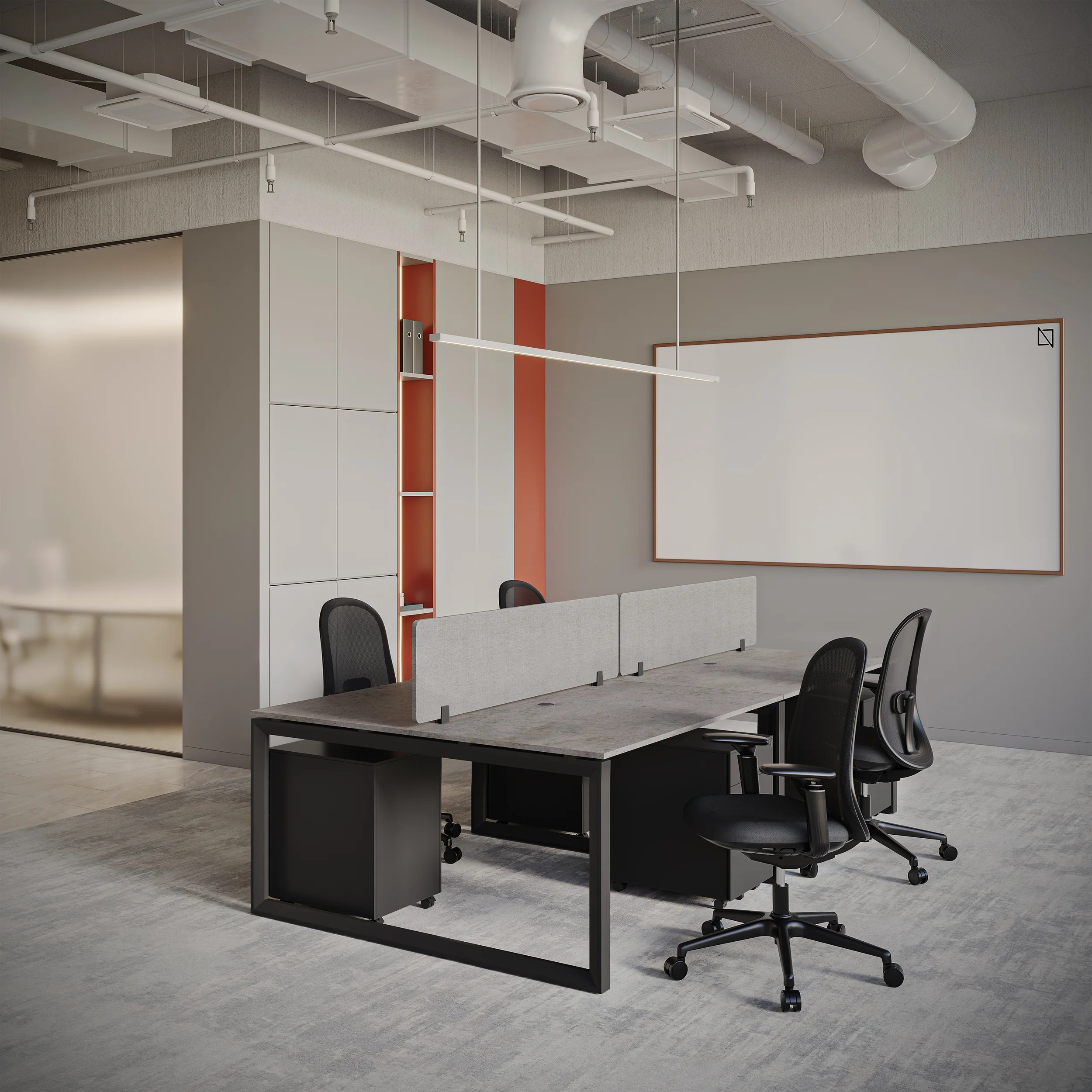 4-Person Face-to-Face Cluster Workstation - Series O - Image 29