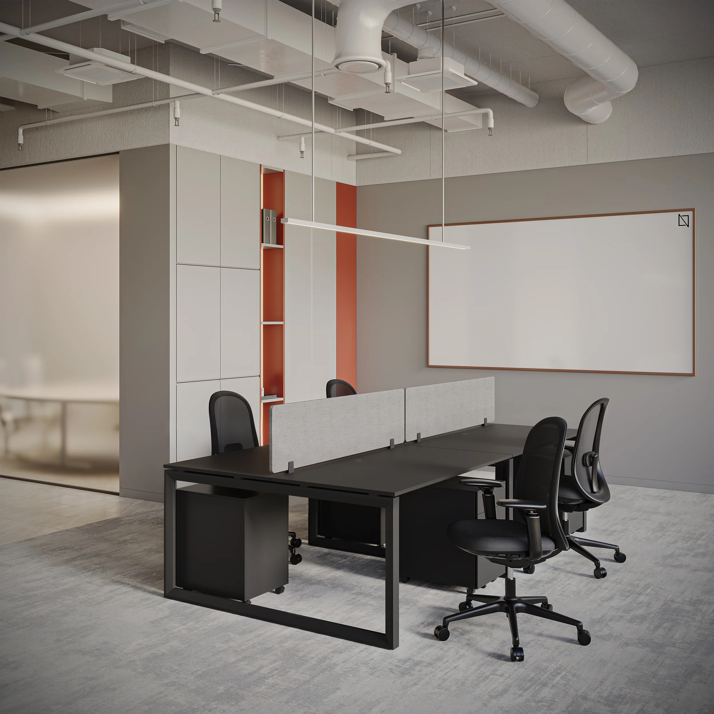 4-Person Face-to-Face Cluster Workstation - Series O - Image 30