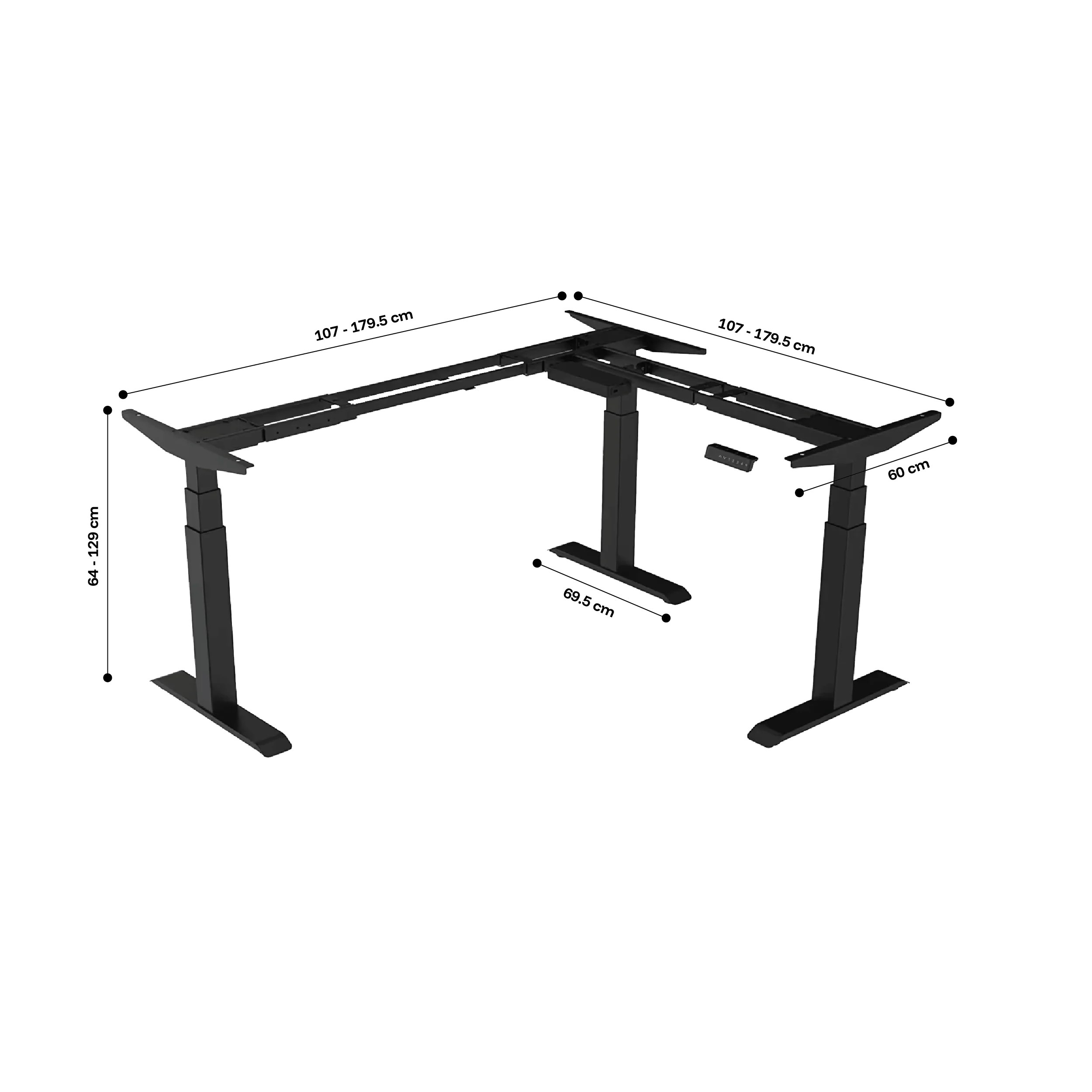 L-Shaped Standing Desk Frame - Image 2