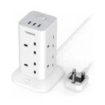 TESSAN Power Strip Tower 8 AC ports and 3 USB slots 2M