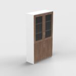 WC01 – Wooden Storage Cabinet with Glass Doors