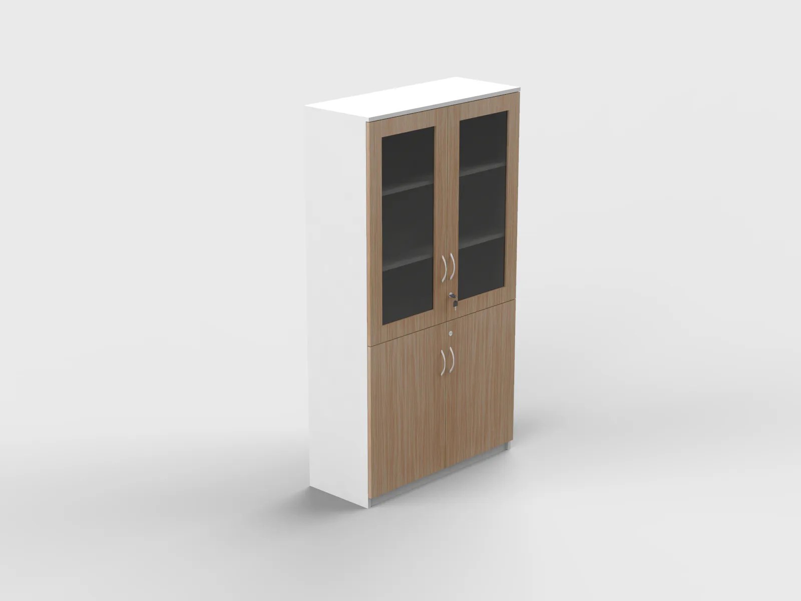 WC01 – Wooden Storage Cabinet with Glass Doors