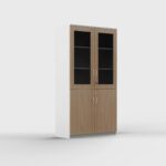 WC01 – Wooden Storage Cabinet with Glass Doors