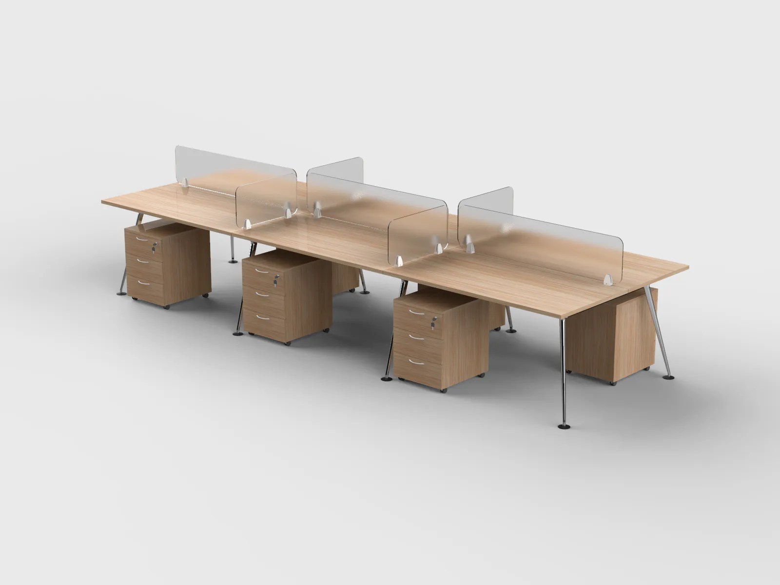 Napoli Cluster of 6 Face-to-Face Workstations