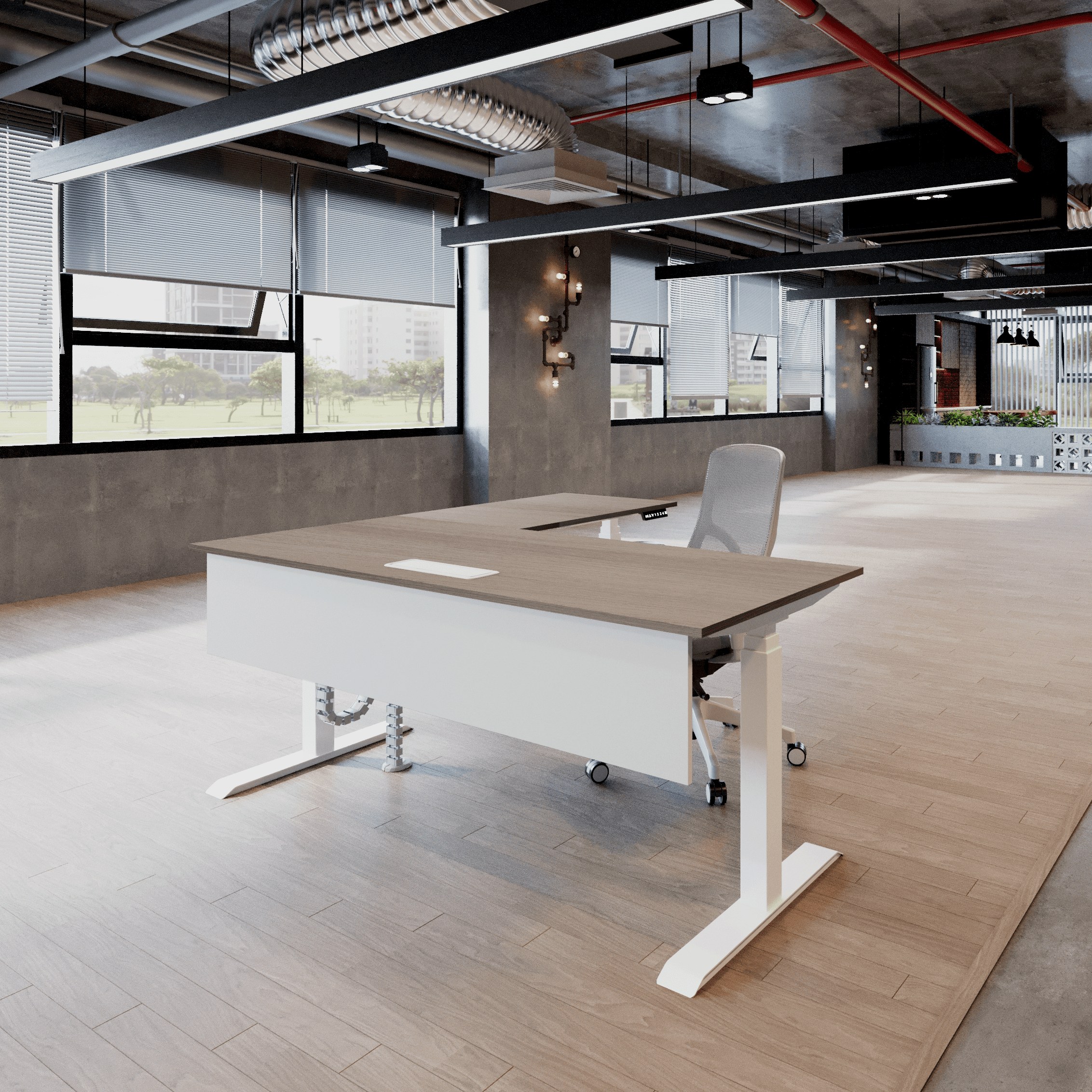 Ergo Series Triple Motor L-Shaped Height Adjustable Desk