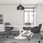 Meta -Oval Marble Meeting Table