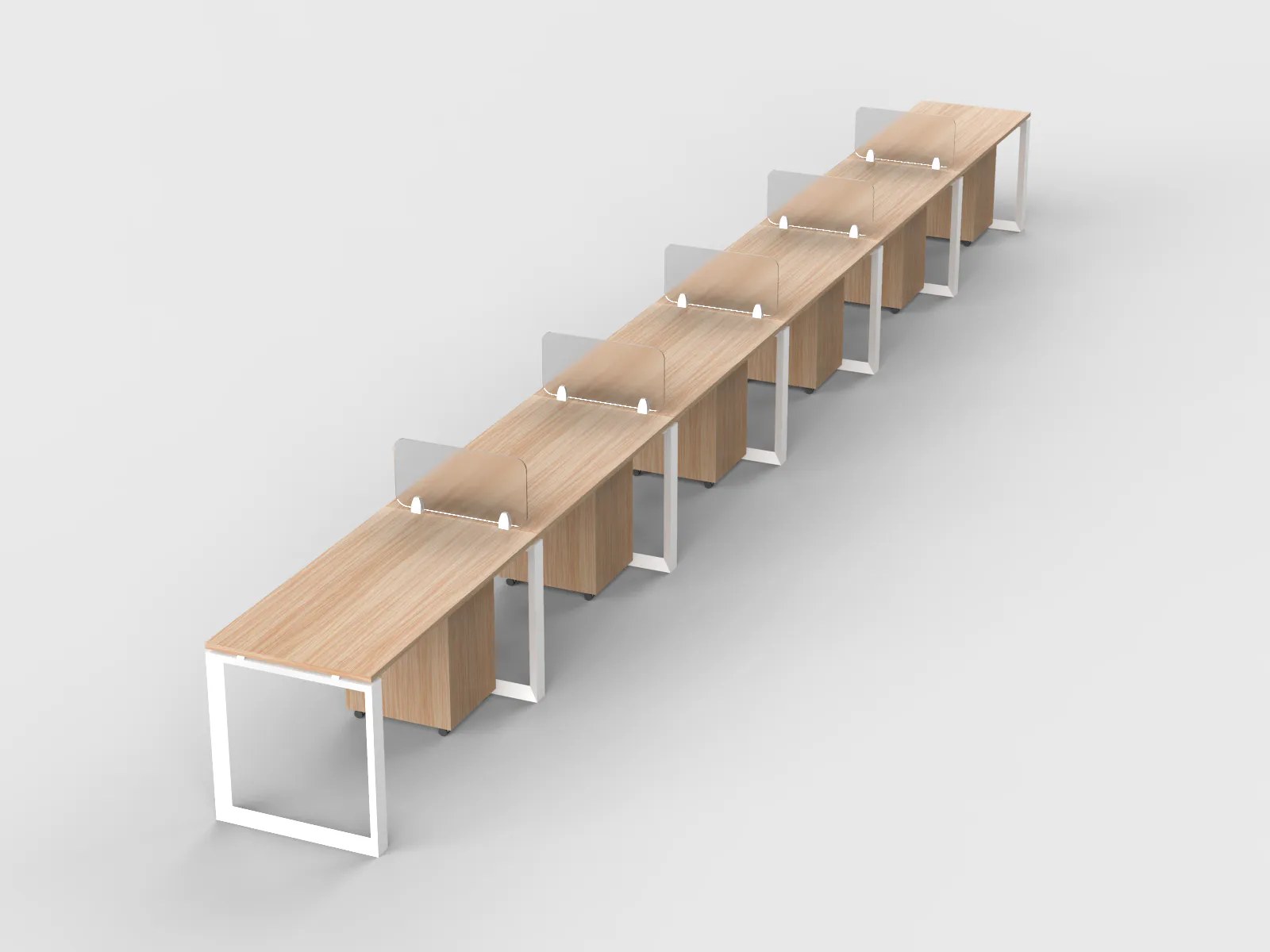 Modena Cluster of 6 Single Line Workstations
