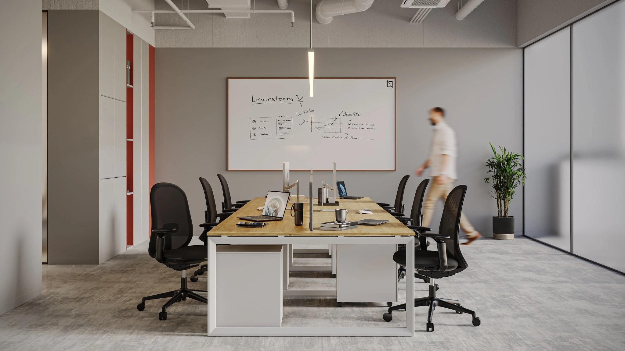 6-Person Face-to-Face Cluster Workstation - Series O - Image 47