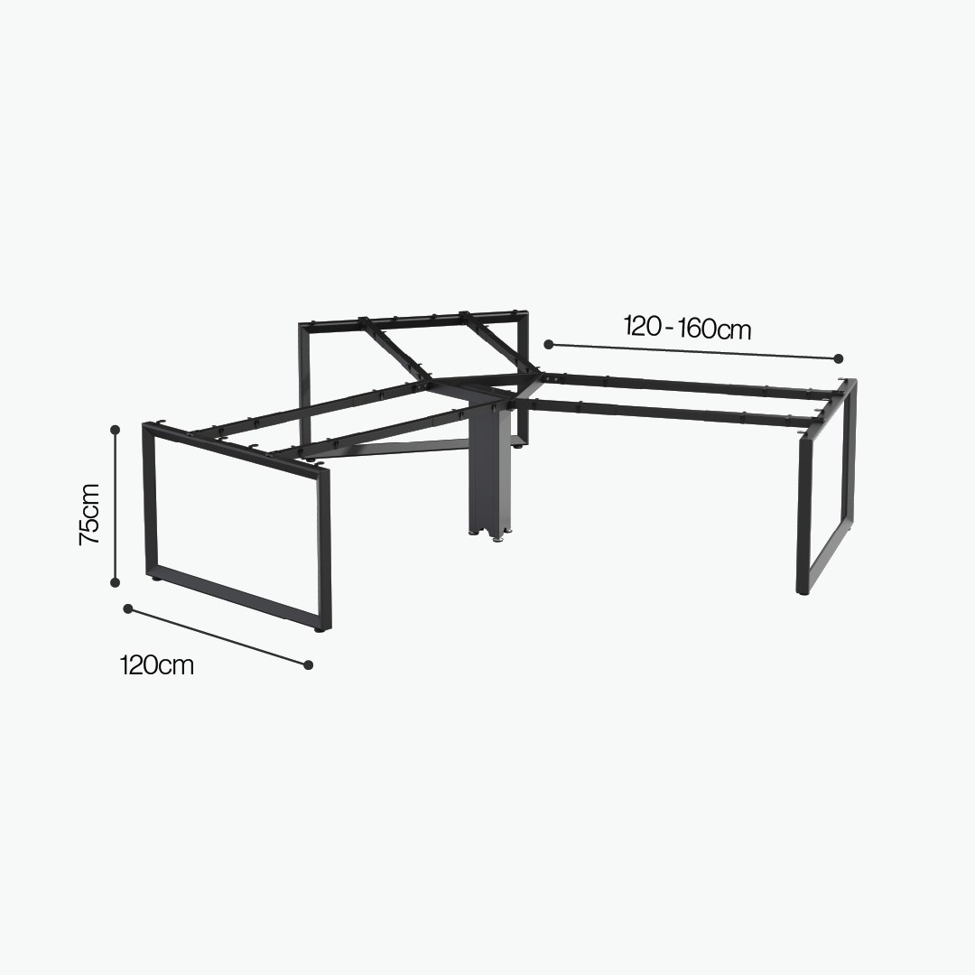120° 3-Person Cluster Workstation - Series O - Image 7