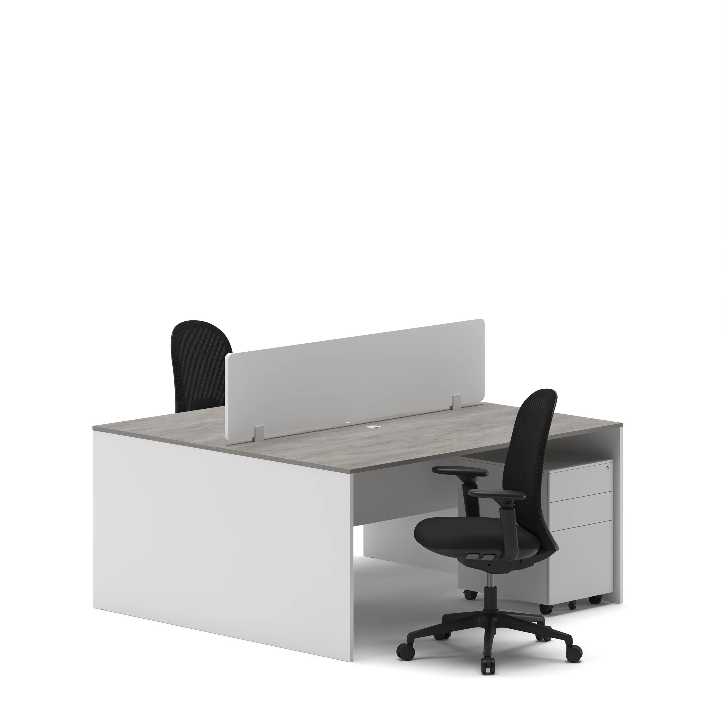 Slate 2 Person Face-to-Face Office Workstation Desk - Image 5