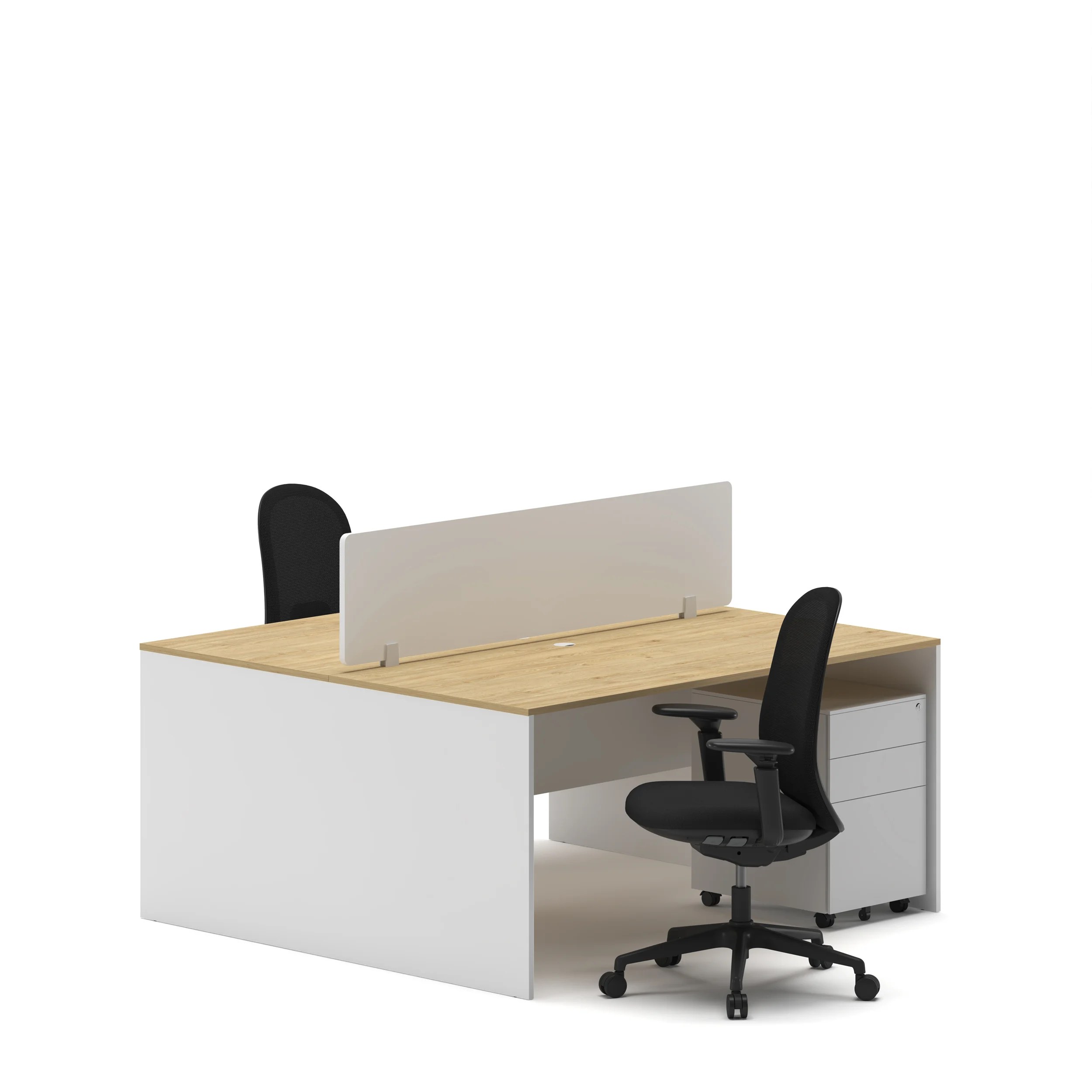Slate 2 Person Face-to-Face Office Workstation Desk - Image 8
