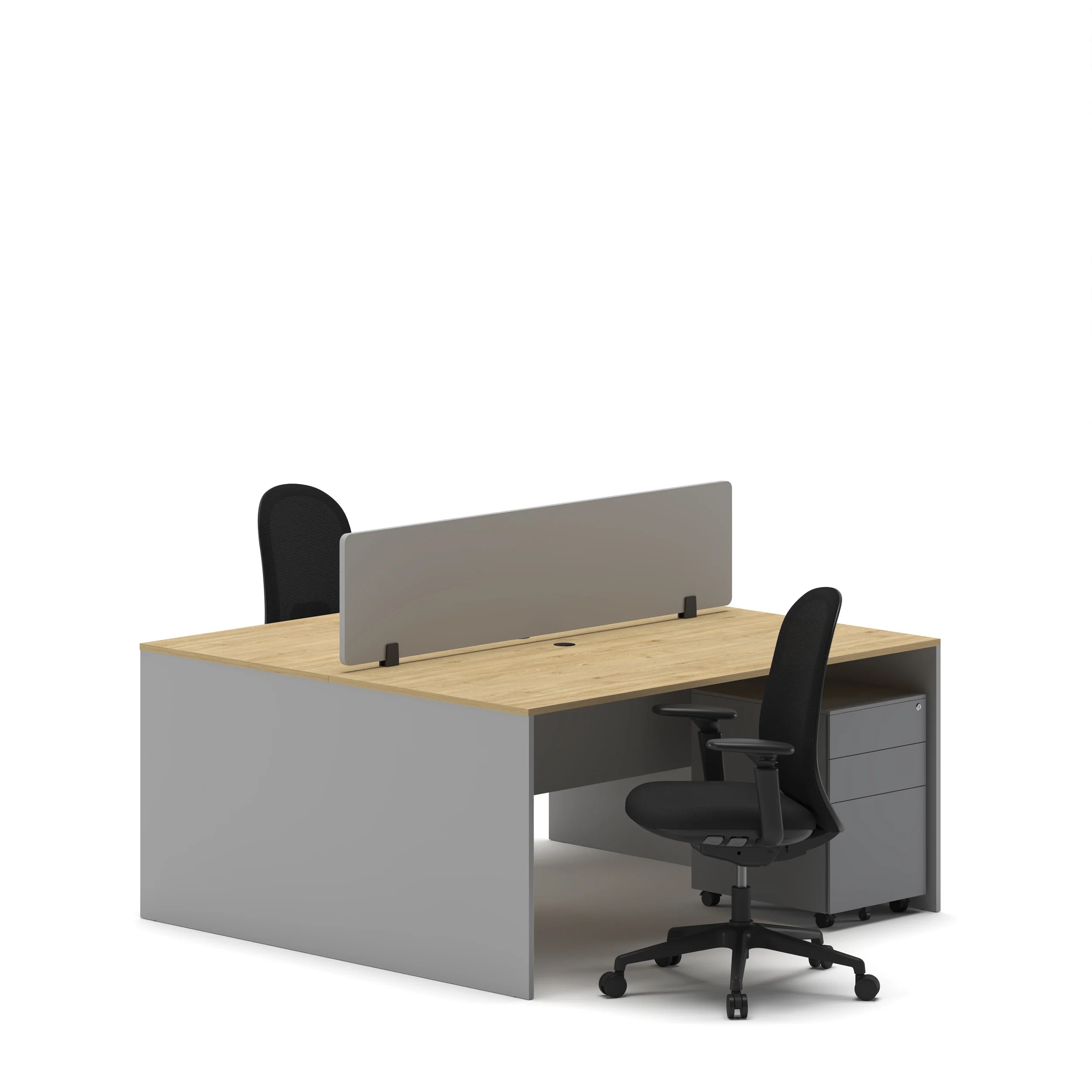 Slate 2 Person Face-to-Face Office Workstation Desk - Image 43