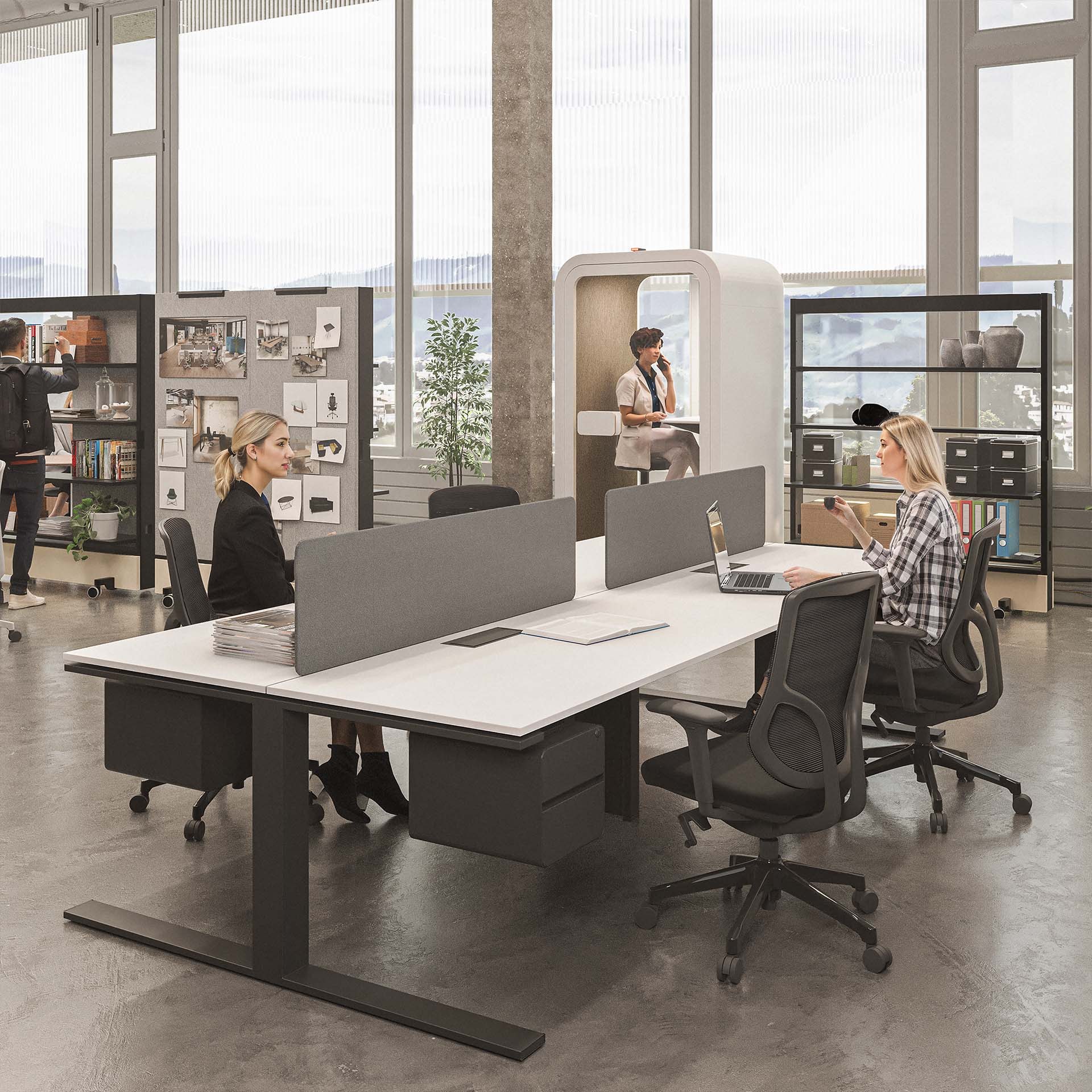 Mi5 Cluster of 4 Face to Face Workstation