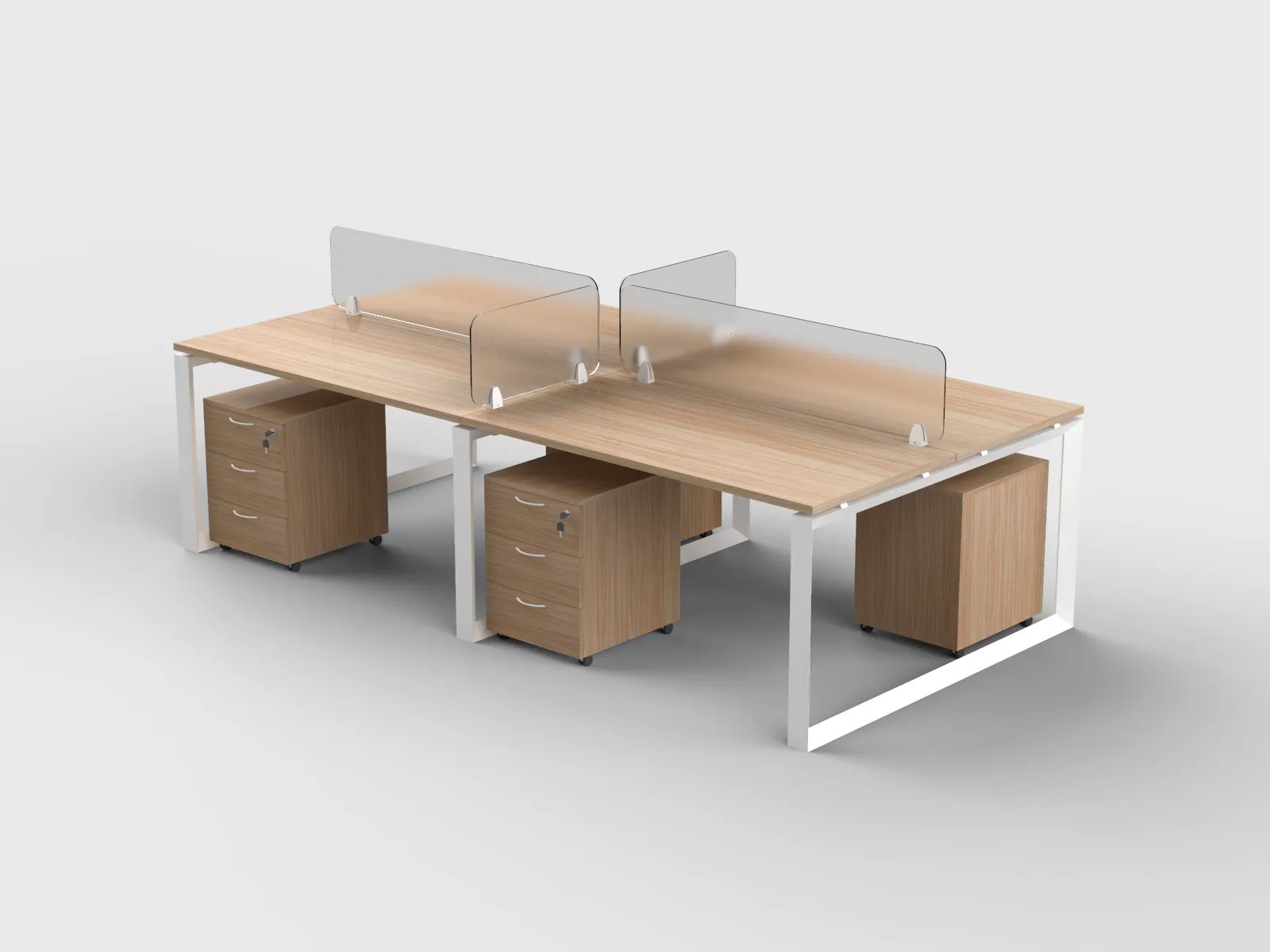 Modena Cluster of 4 Face-to-Face Workstations