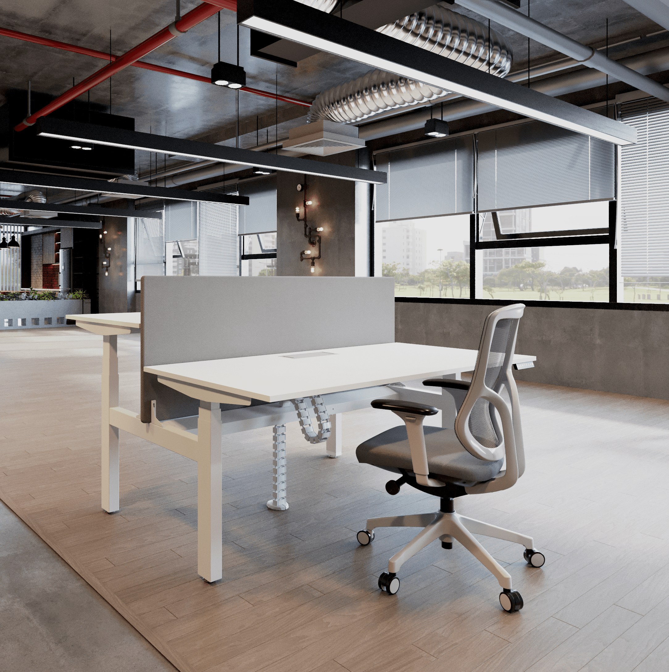 Ergo Series Cluster of 2X Height Adjustable Workstation Desk