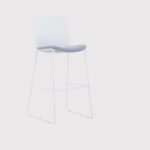 005C – Modern Stool with Grey Fabric Seat