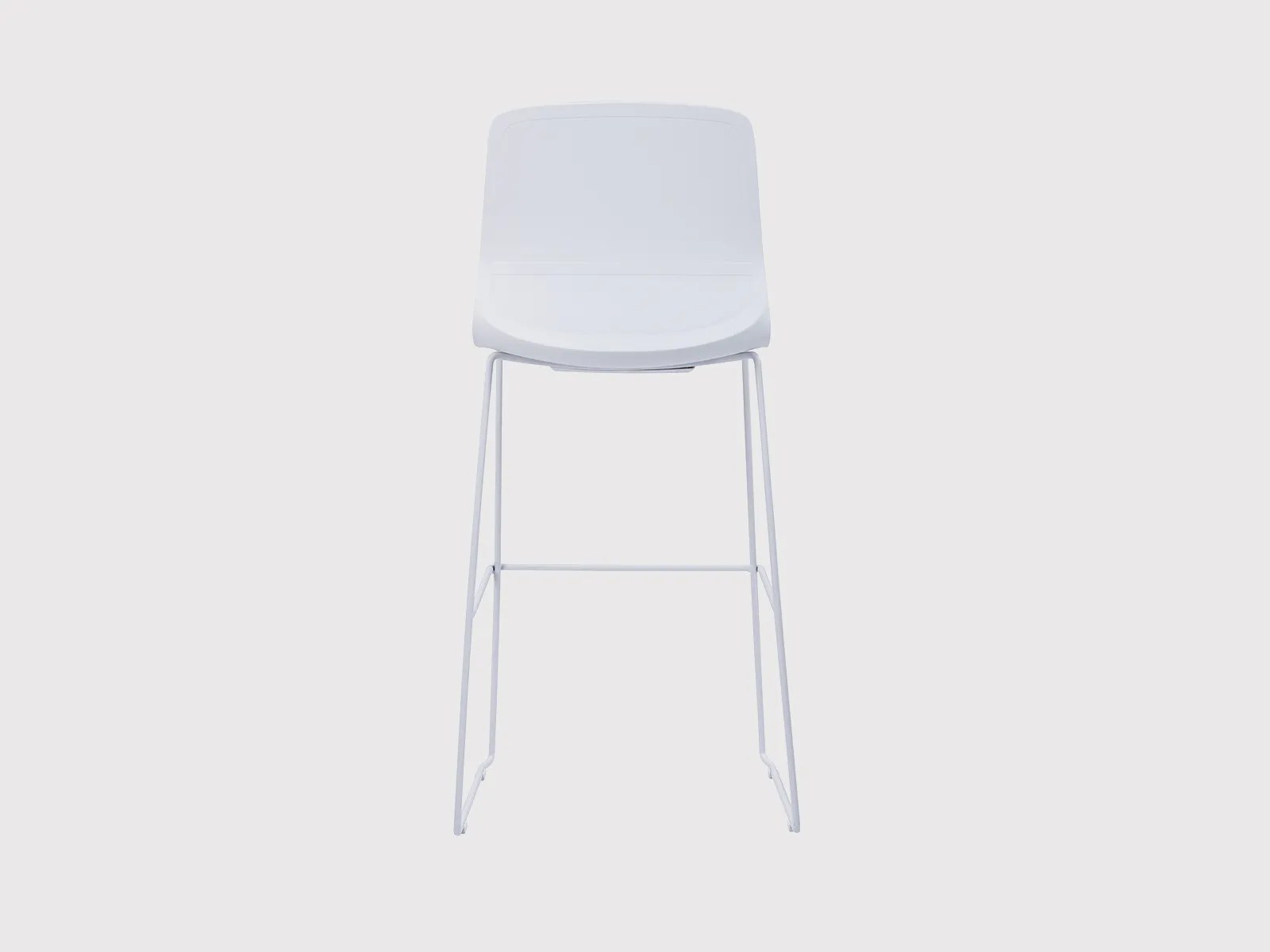 005C – Modern Stool with Grey Fabric Seat - Image 3