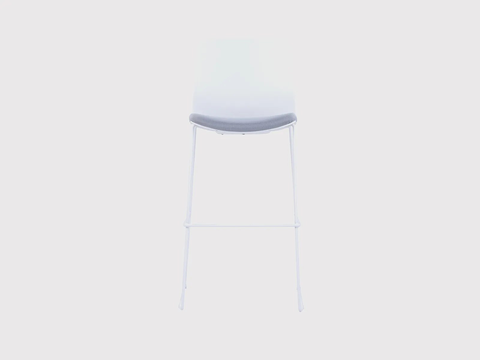 005C – Modern Stool with Grey Fabric Seat