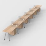 Napoli Cluster of 6 Single Line Workstations