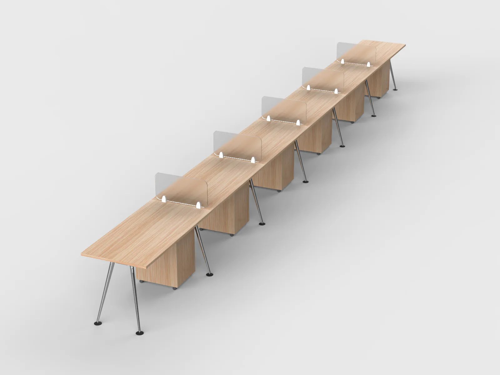 Napoli Cluster of 6 Single Line Workstations