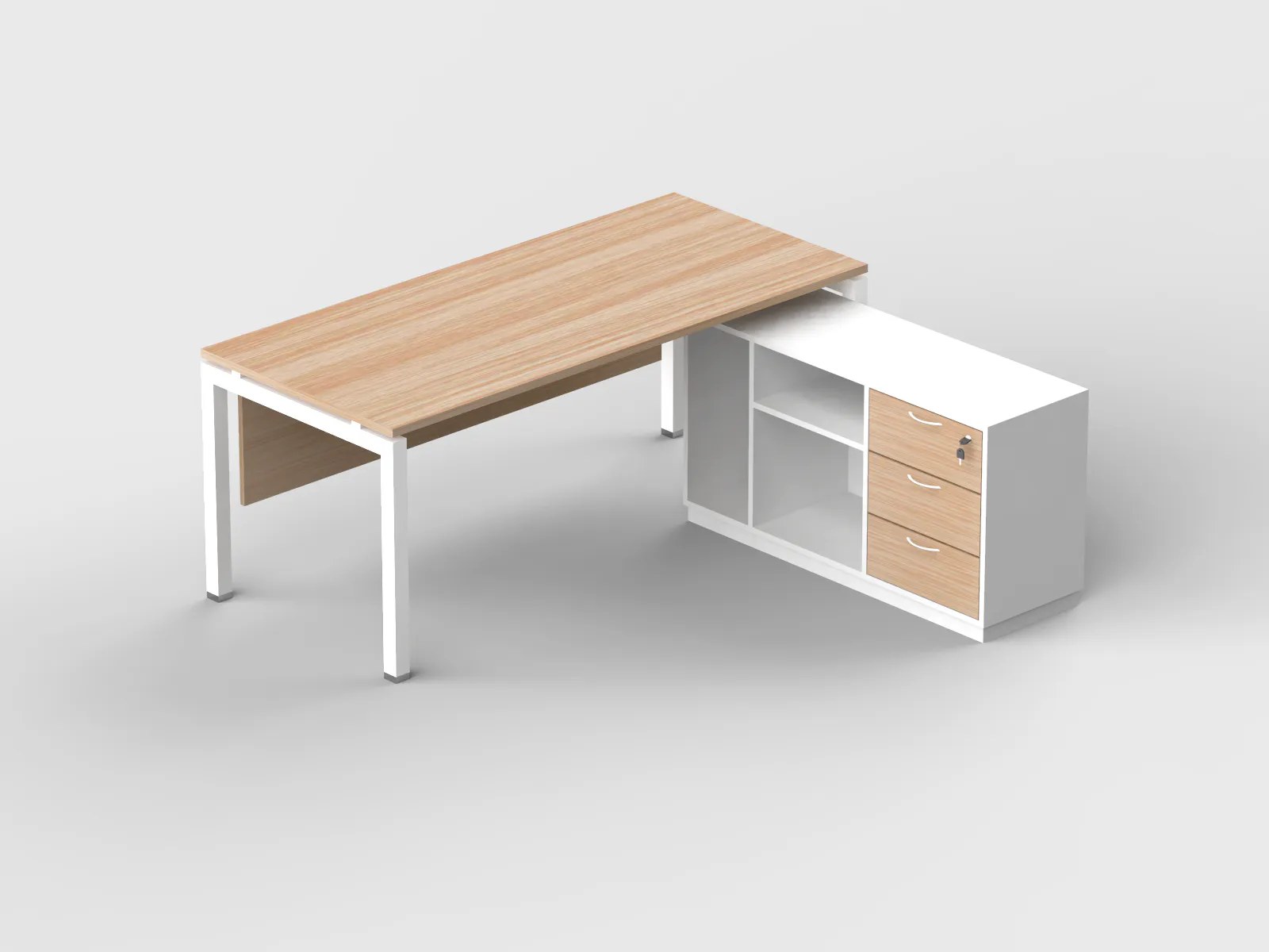 Parma L-Shape Executive Desk with Removable Side Cabinet