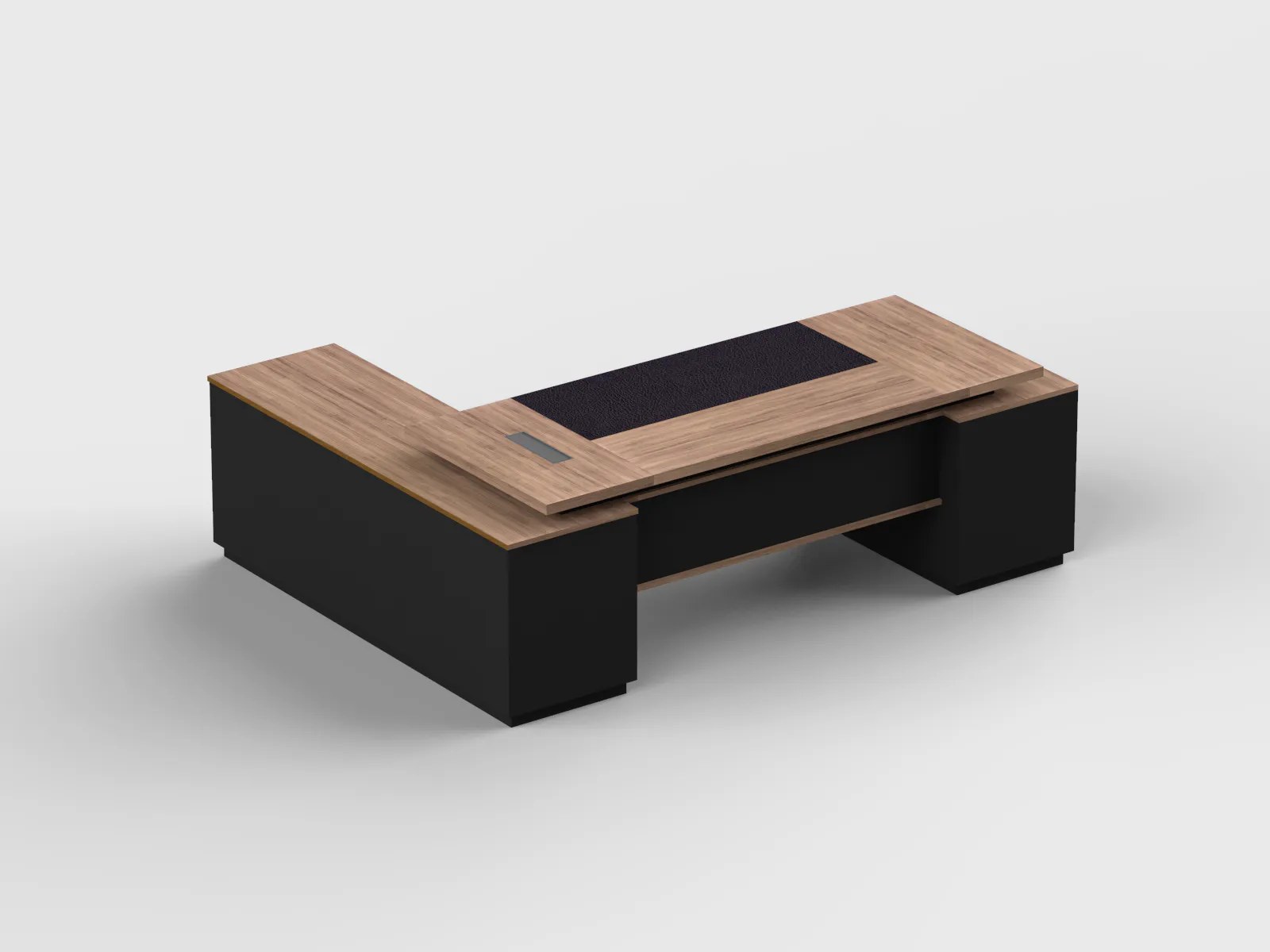 L-Shape Manager Desk with Attached Side Cabinet - Image 2