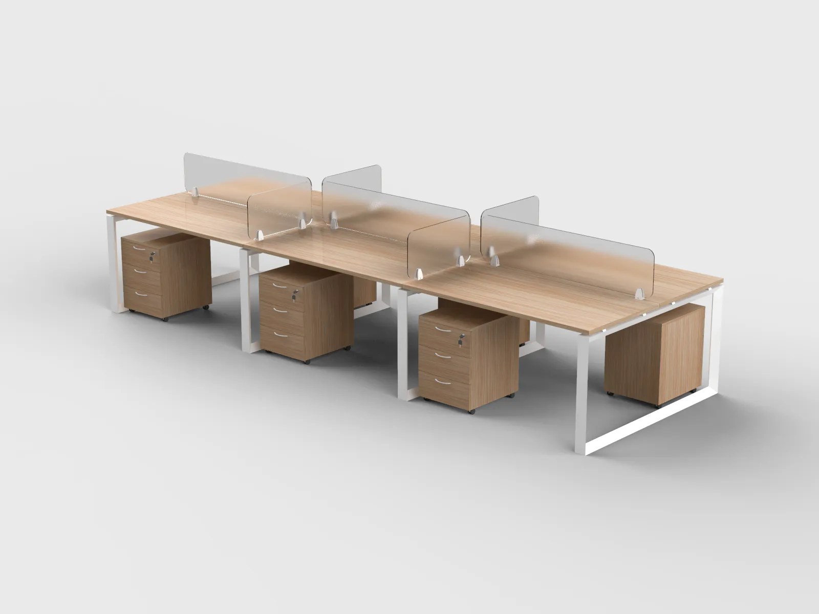 Modena Cluster of 6 Face-to-Face Workstations