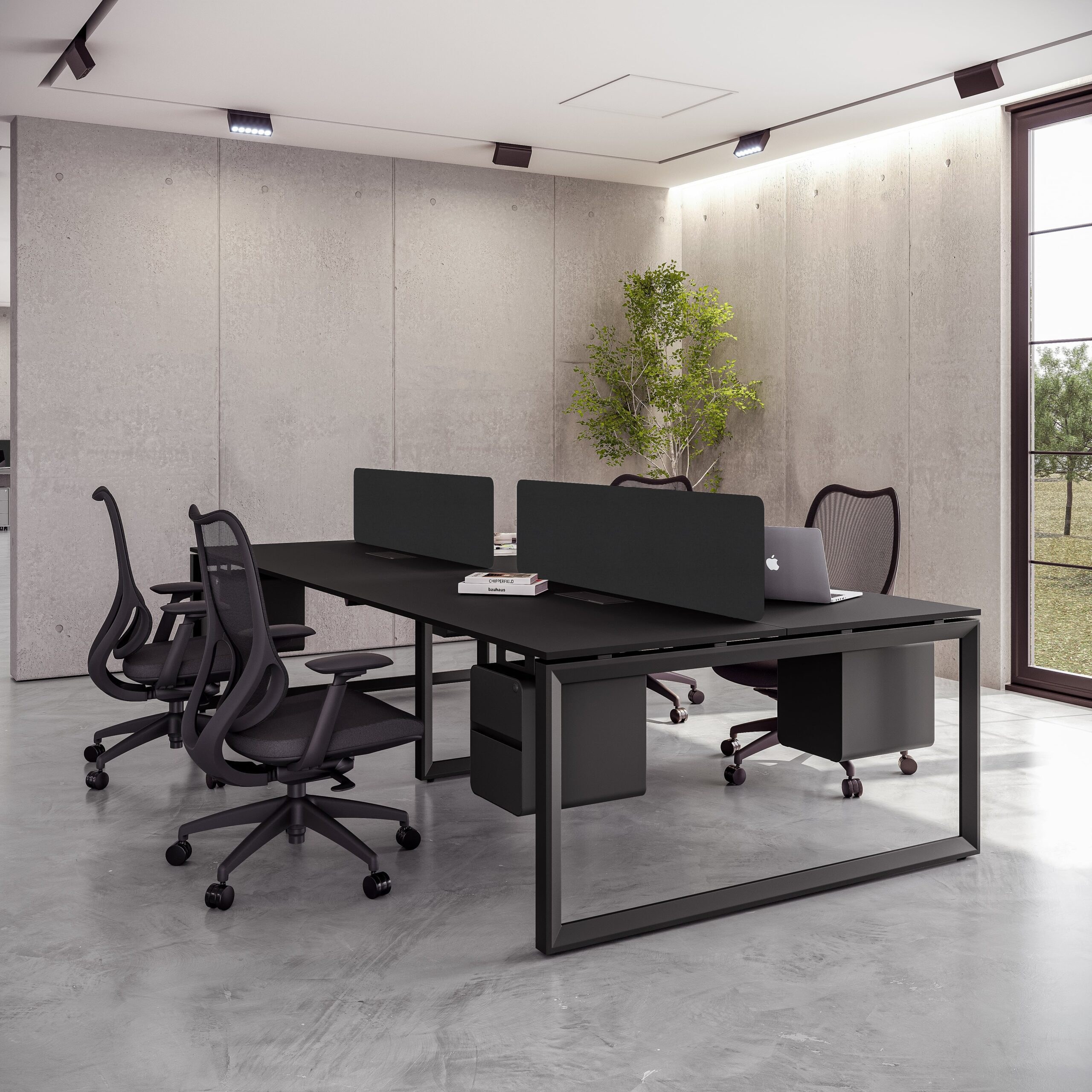 Eco Series Cluster of 4 Face to Face Workstation