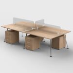 Napoli Cluster of 4 Face-to-Face Workstations