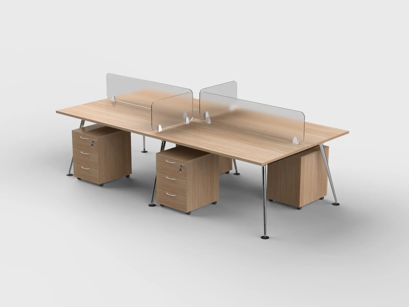 Napoli Cluster of 4 Face-to-Face Workstations