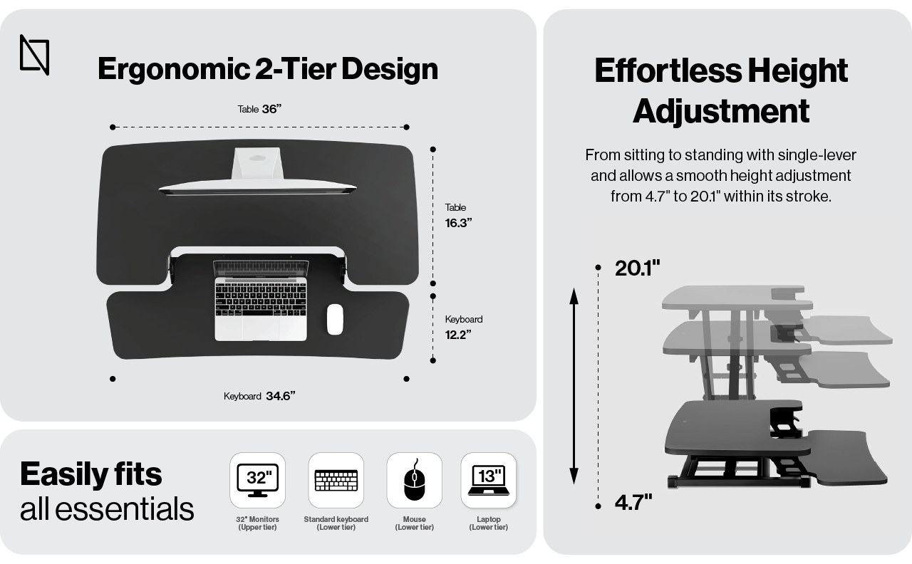 Standing Desk Converter – Model C - Image 2