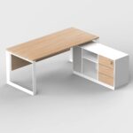 Modena L-Shape Executive Desk with Removable Side Cabinet
