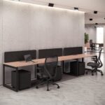 Eco Series Cluster of 3 Side By Side Workstation