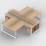 Modena Cluster of 4 L-Shape Workstations