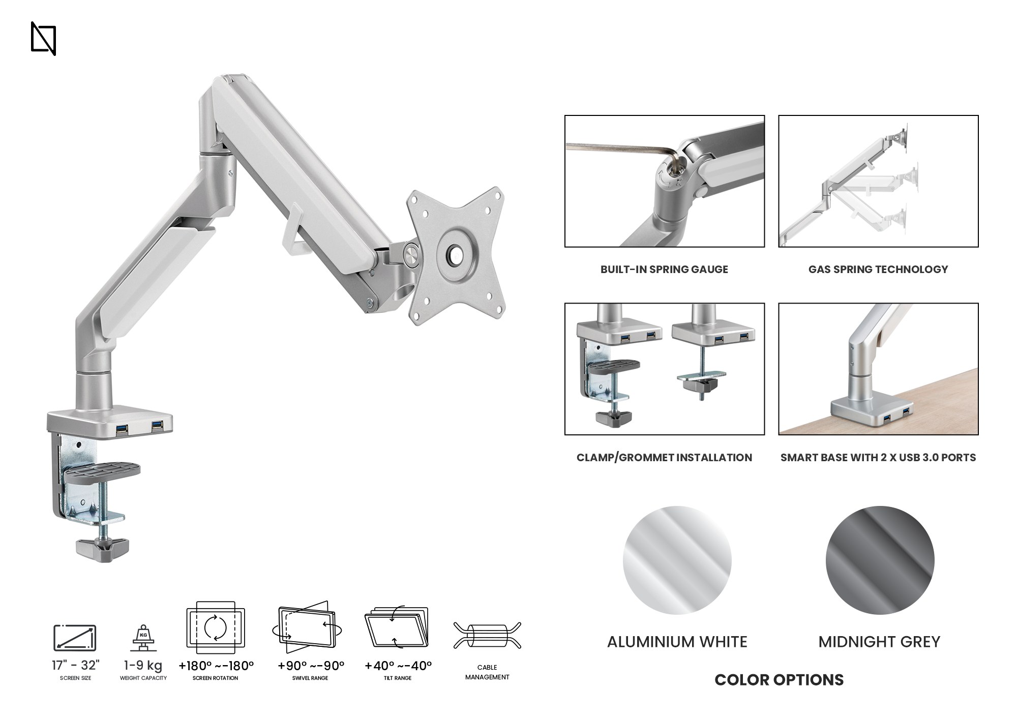 Single Monitor Arm - MODEL A PRO - Image 3