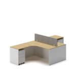 Slate Angle Office Workstation Desk – Duo (2-Person)