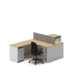 Slate Angle Office Workstation Desk – Duo (2-Person)