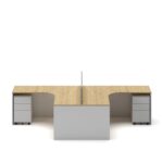 Slate Angle Office Workstation Desk – Duo (2-Person)