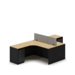 Slate Angle Office Workstation Desk – Duo (2-Person)
