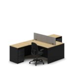 Slate Angle Office Workstation Desk – Duo (2-Person)