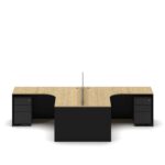 Slate Angle Office Workstation Desk – Duo (2-Person)