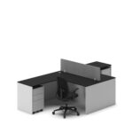 Slate Angle Office Workstation Desk – Duo (2-Person)