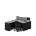 Slate Angle Office Workstation Desk – Duo (2-Person)