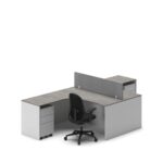 Slate Angle Office Workstation Desk – Duo (2-Person)