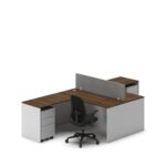 Slate Angle Office Workstation Desk – Duo (2-Person)