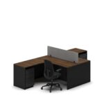 Slate Angle Office Workstation Desk – Duo (2-Person)