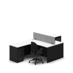 Slate Angle Office Workstation Desk – Duo (2-Person)